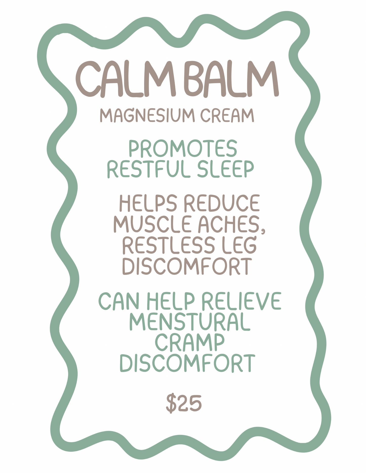 Calm Balm (magnesium cream) SOLD OUT