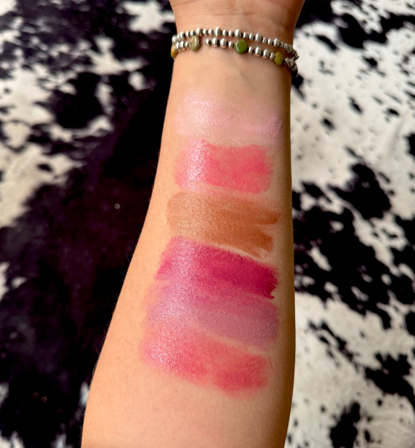 Tinted blush/bronzing sticks