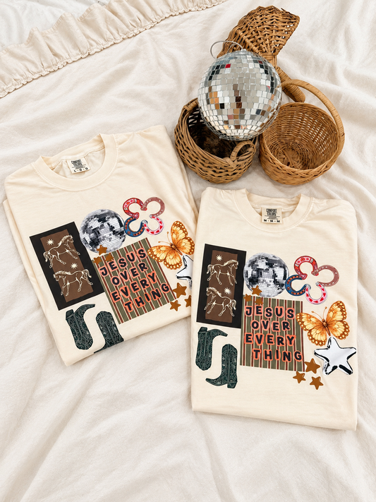 western + jesus collage tee
