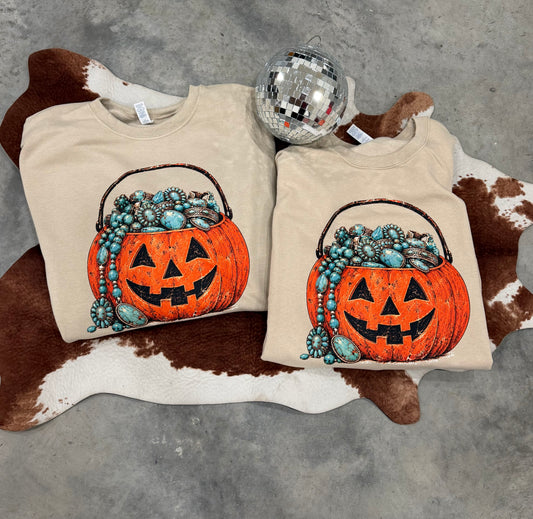 LAST ONE (turquoise pumpkin sweatshirt)